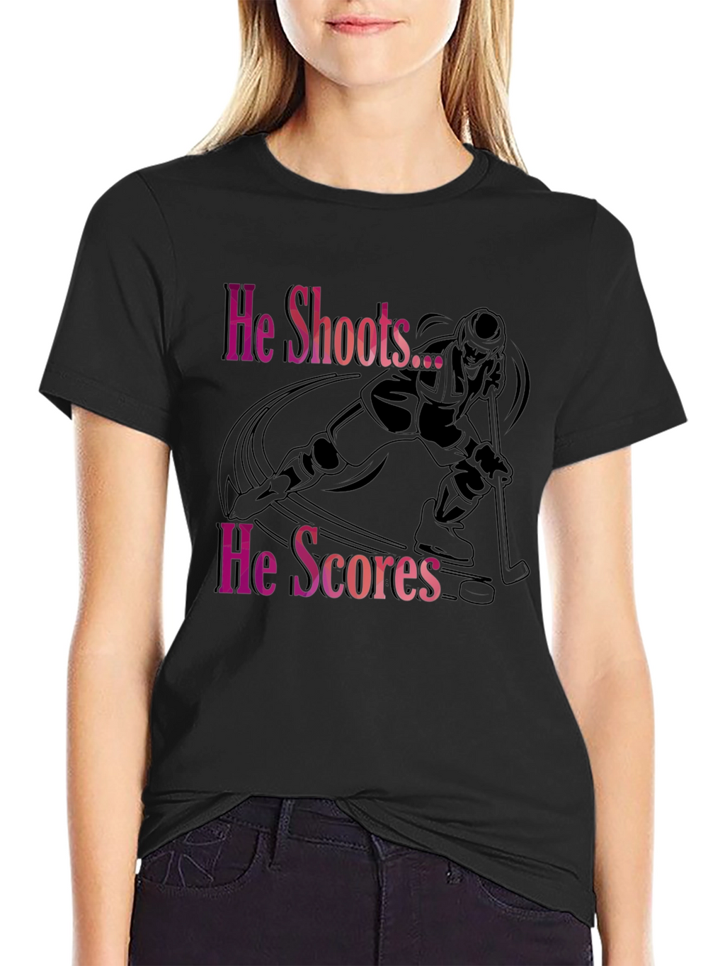 He Shoots He Scores Hockey T-Shirt