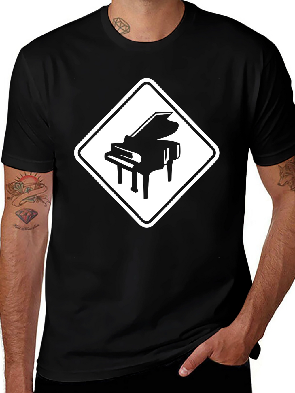 Piano Crossing T-Shirt - Musician Tee