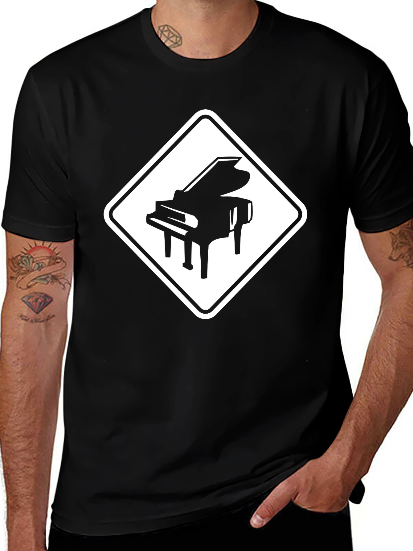 Piano Crossing T-Shirt - Musician Tee