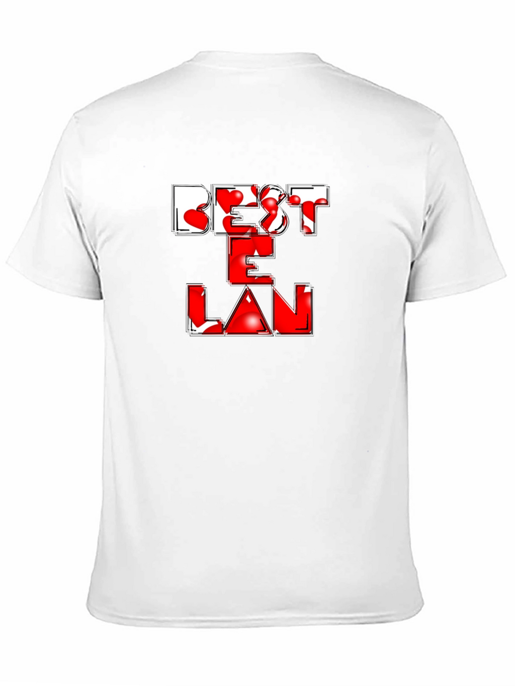 Best E Lan Love Heart Graphic Black T-Shirt