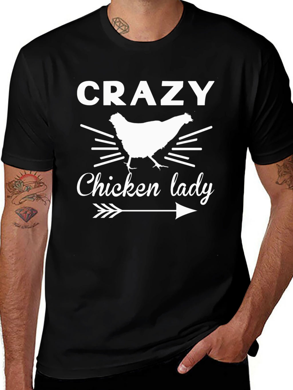 Crazy Chicken Lady Graphic T-Shirt