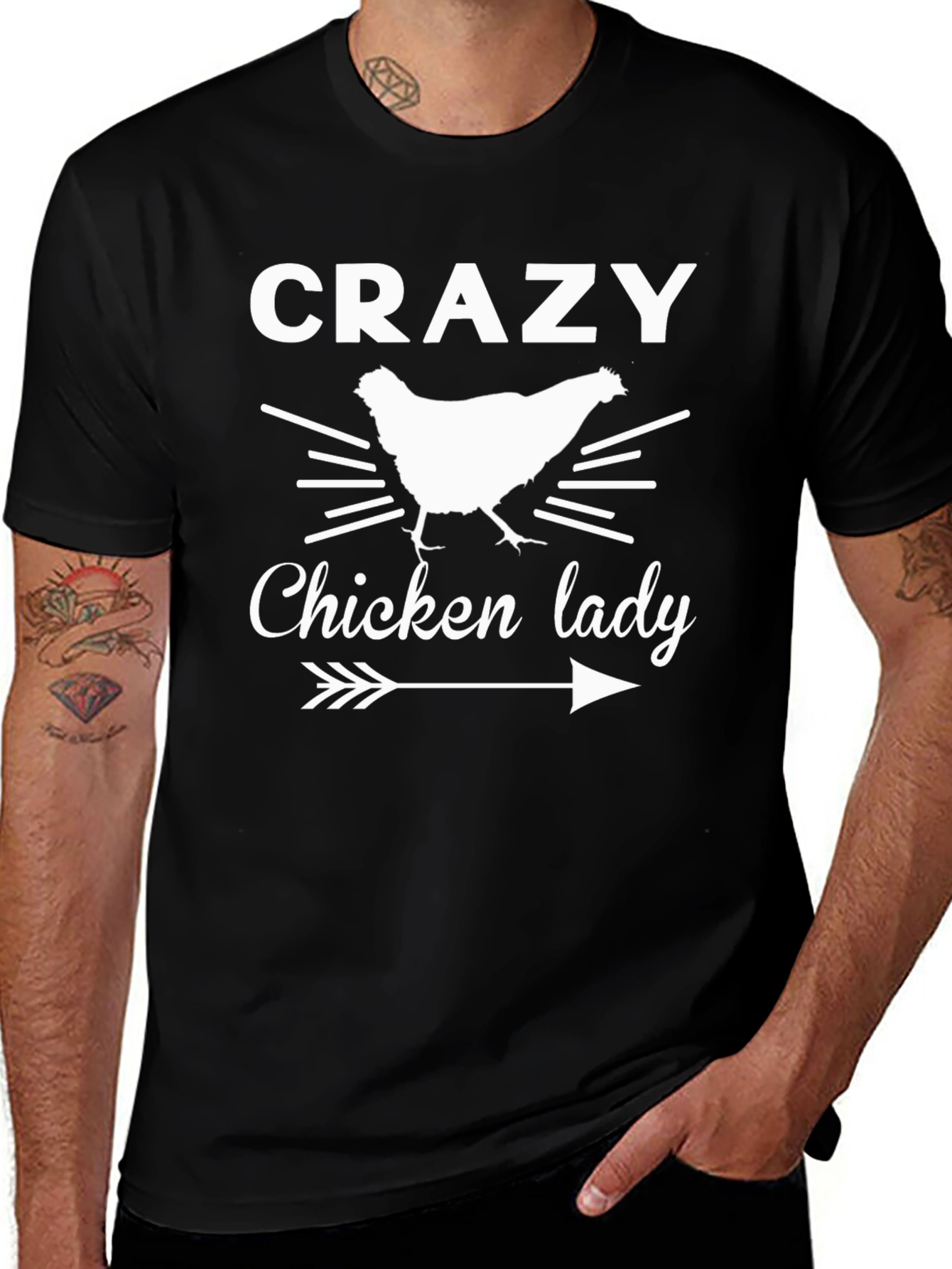 Crazy Chicken Lady Graphic T-Shirt
