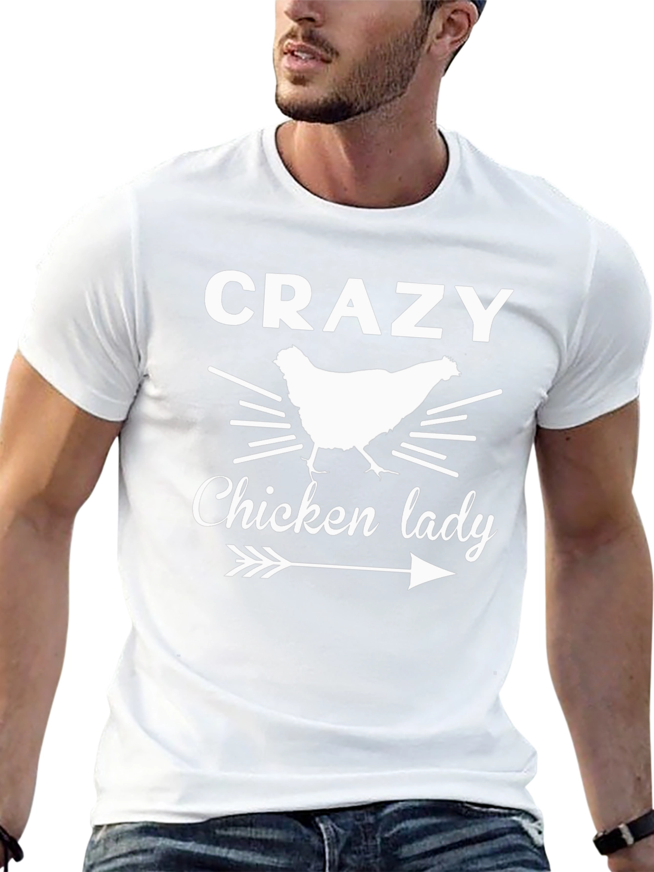 Crazy Chicken Lady Graphic T-Shirt