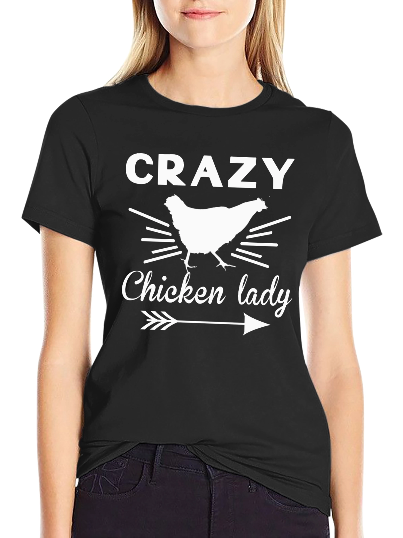 Crazy Chicken Lady Graphic T-Shirt