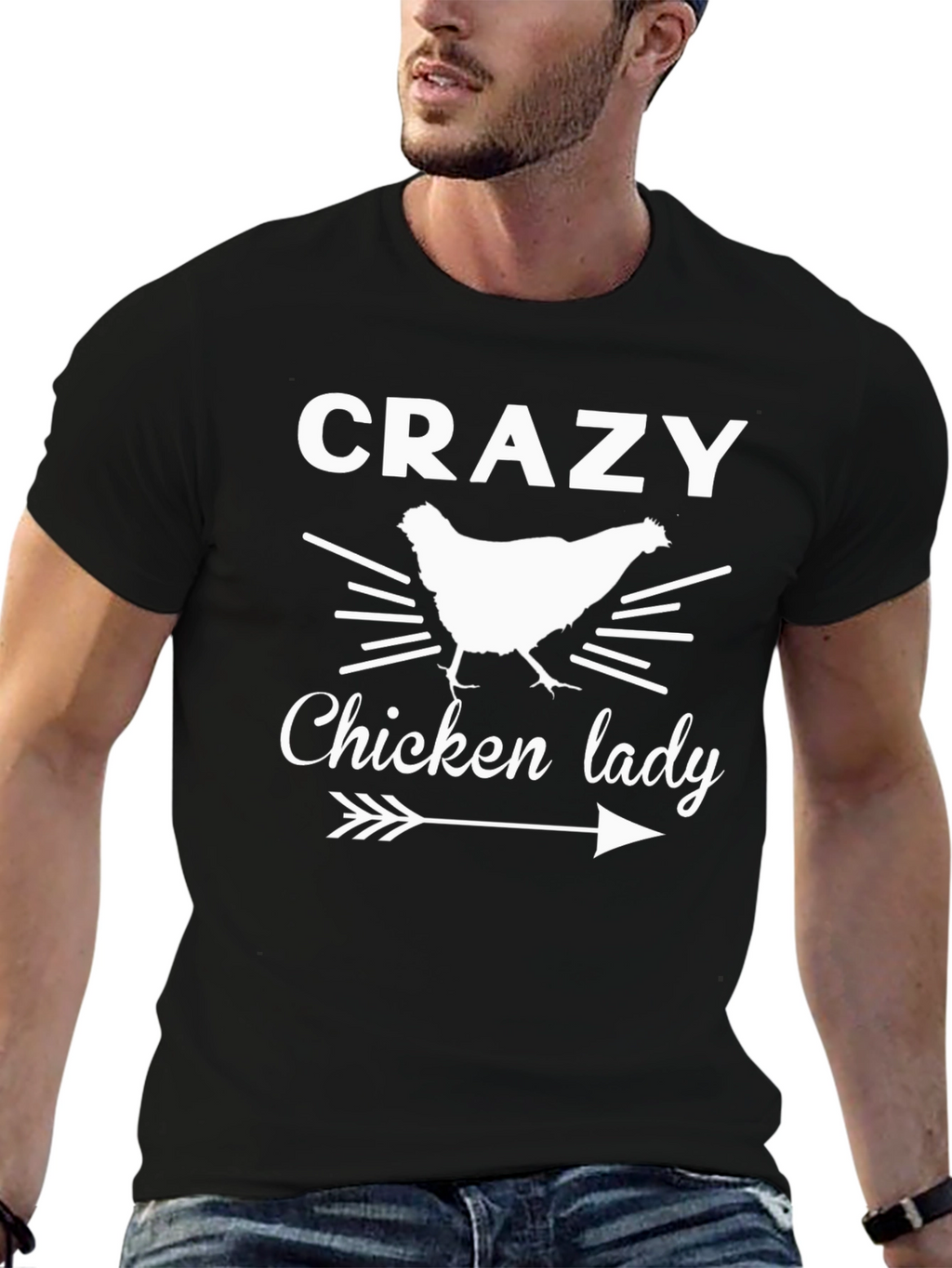 Crazy Chicken Lady Graphic T-Shirt