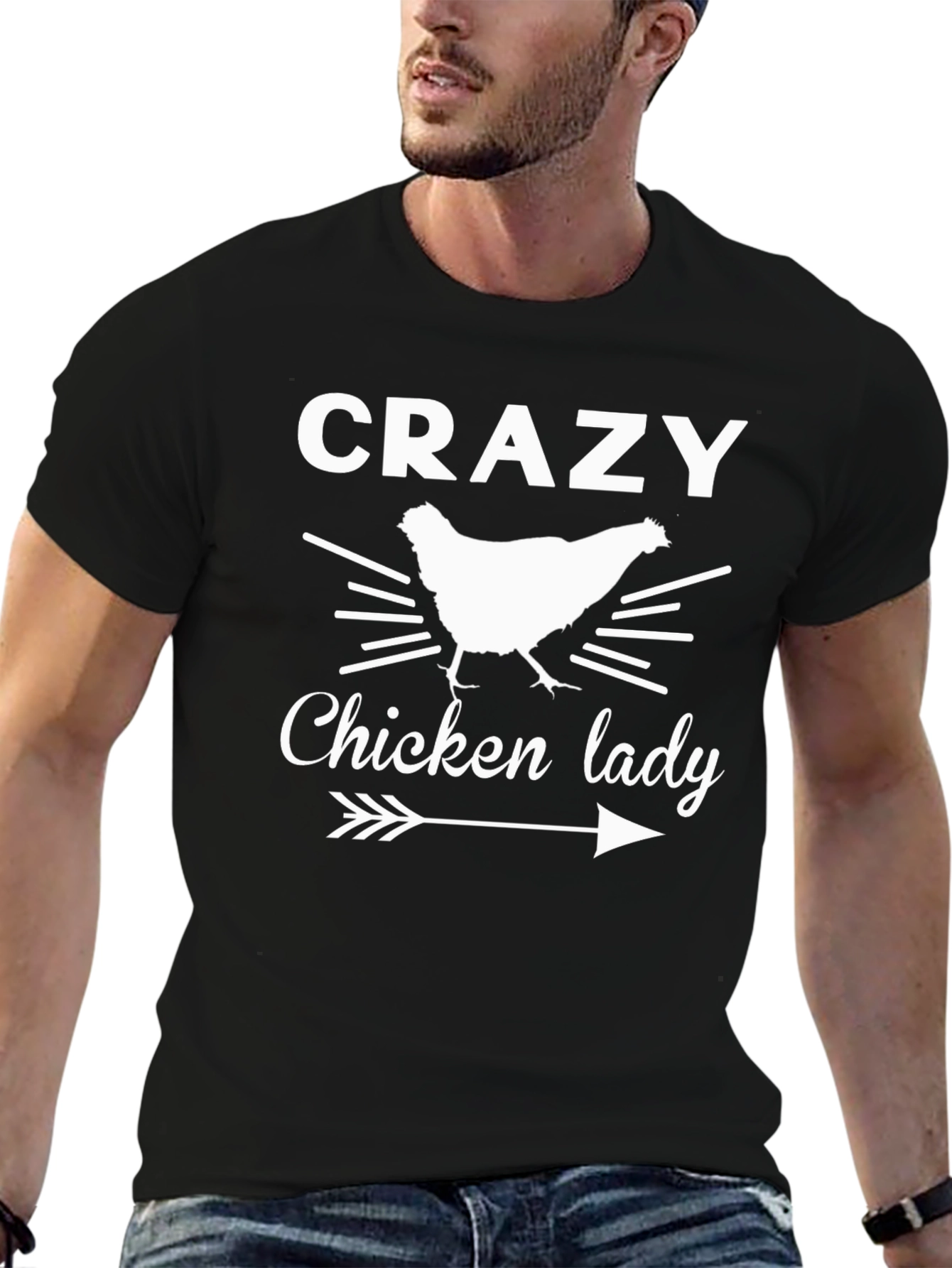 Crazy Chicken Lady Graphic T-Shirt