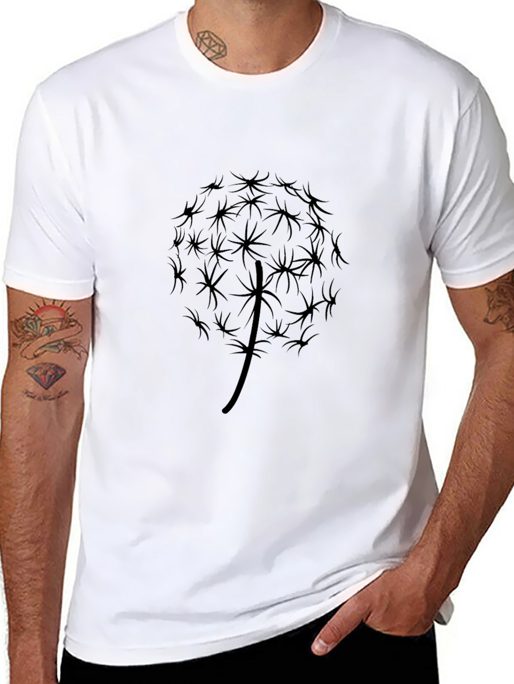 Dandelion Graphic Black T-Shirt