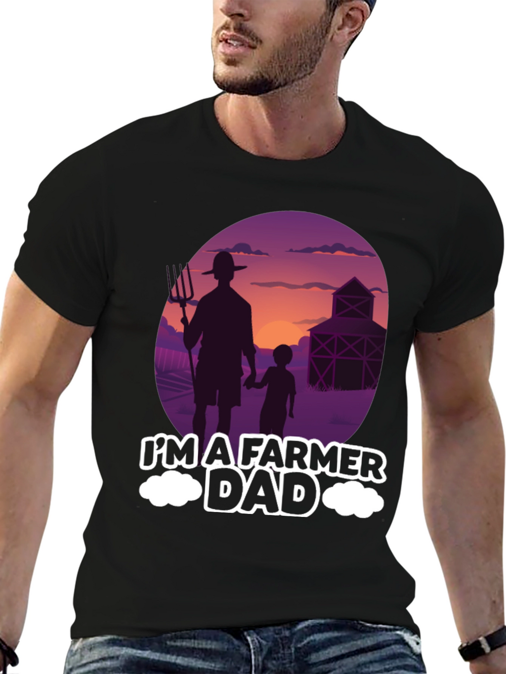 Farmer Dad T-Shirt: Silhouette Graphic Tee