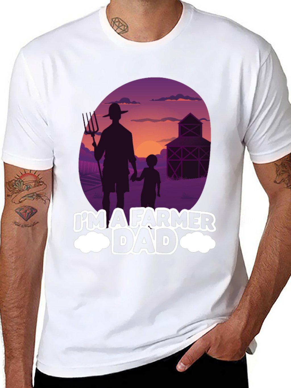 Farmer Dad T-Shirt: Silhouette Graphic Tee
