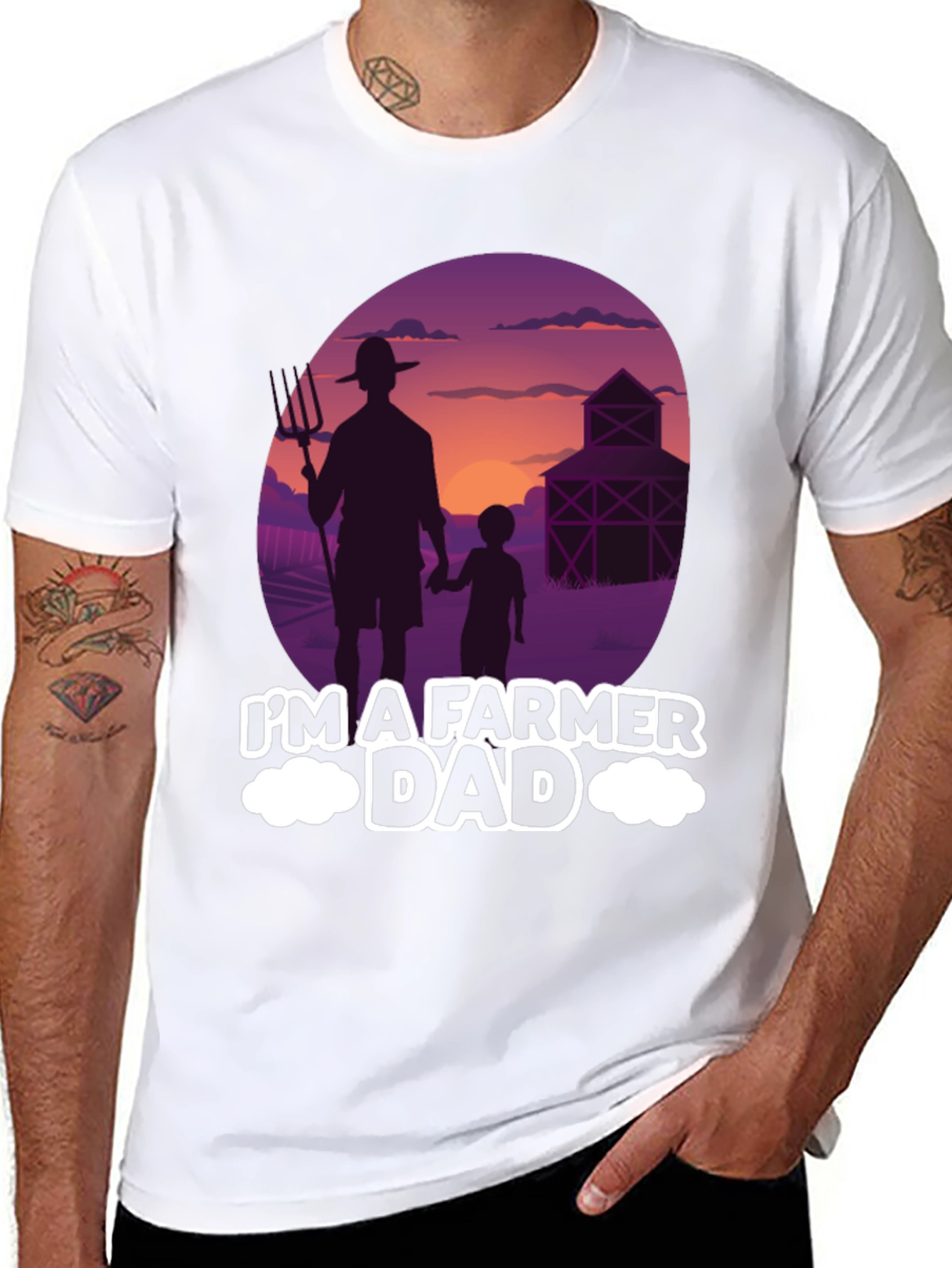 Farmer Dad T-Shirt: Silhouette Graphic Tee
