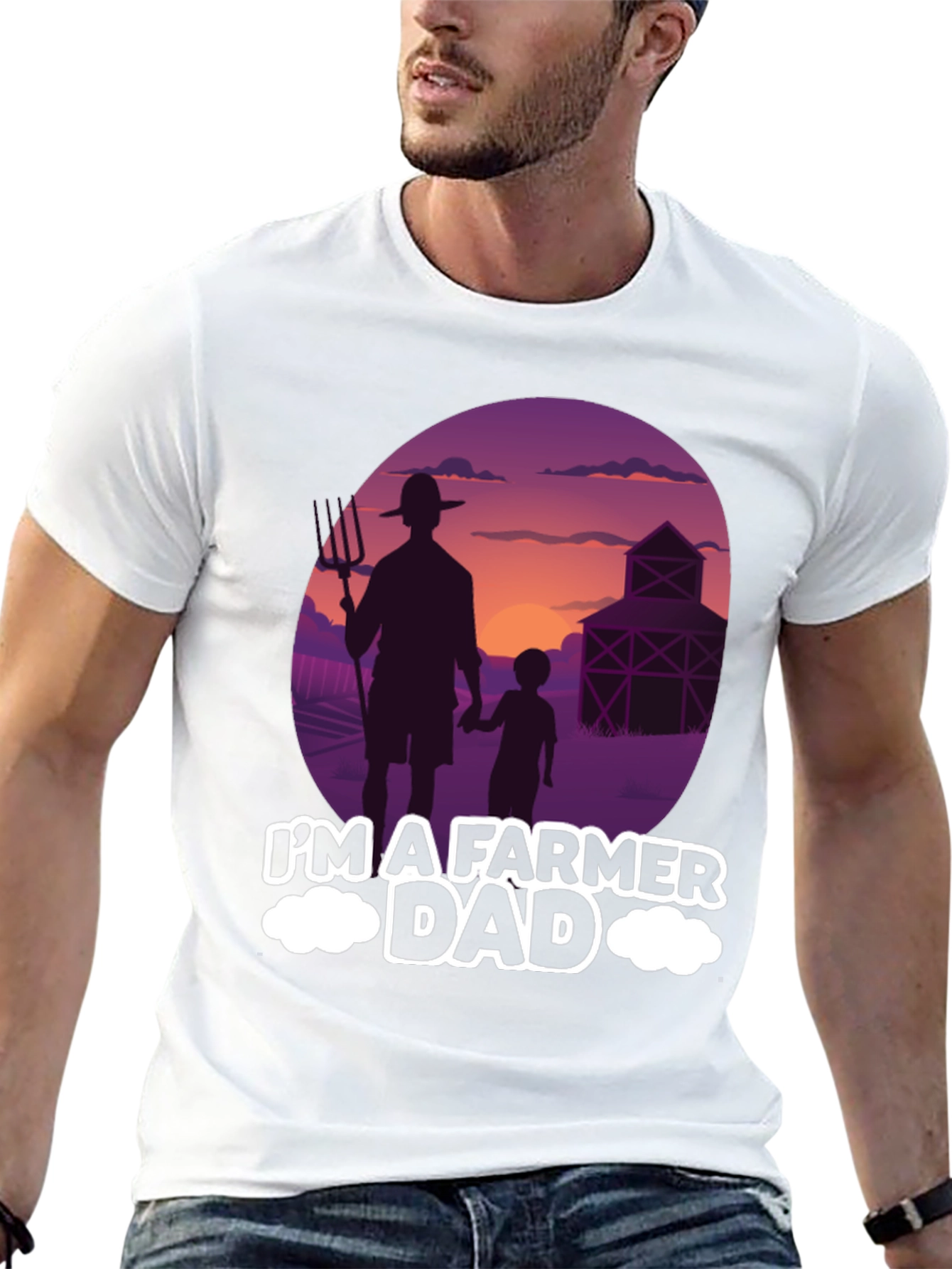 Farmer Dad T-Shirt: Silhouette Graphic Tee