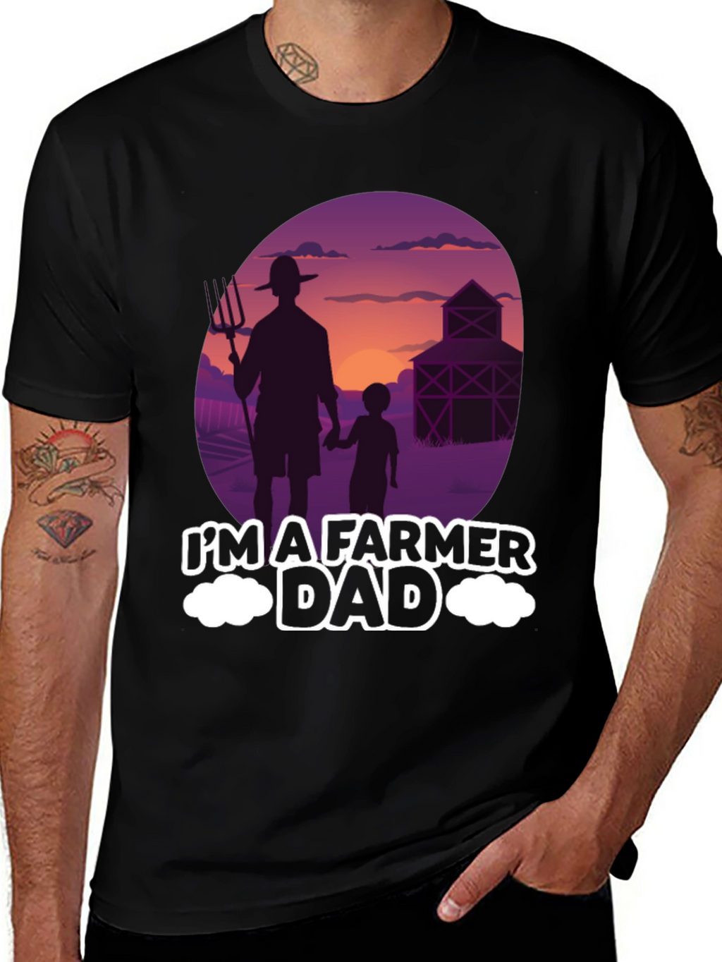 Farmer Dad T-Shirt: Silhouette Graphic Tee