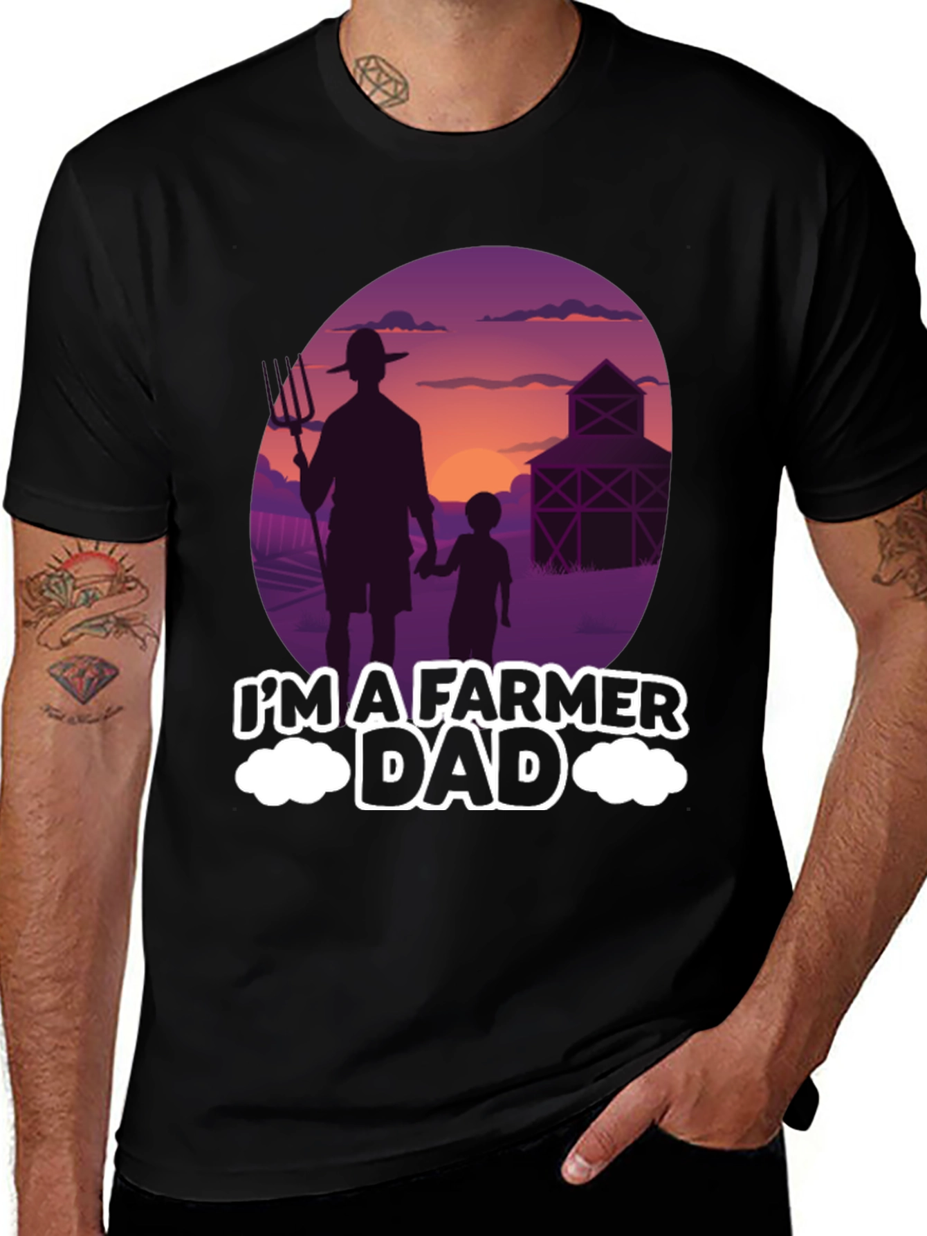 Farmer Dad T-Shirt: Silhouette Graphic Tee