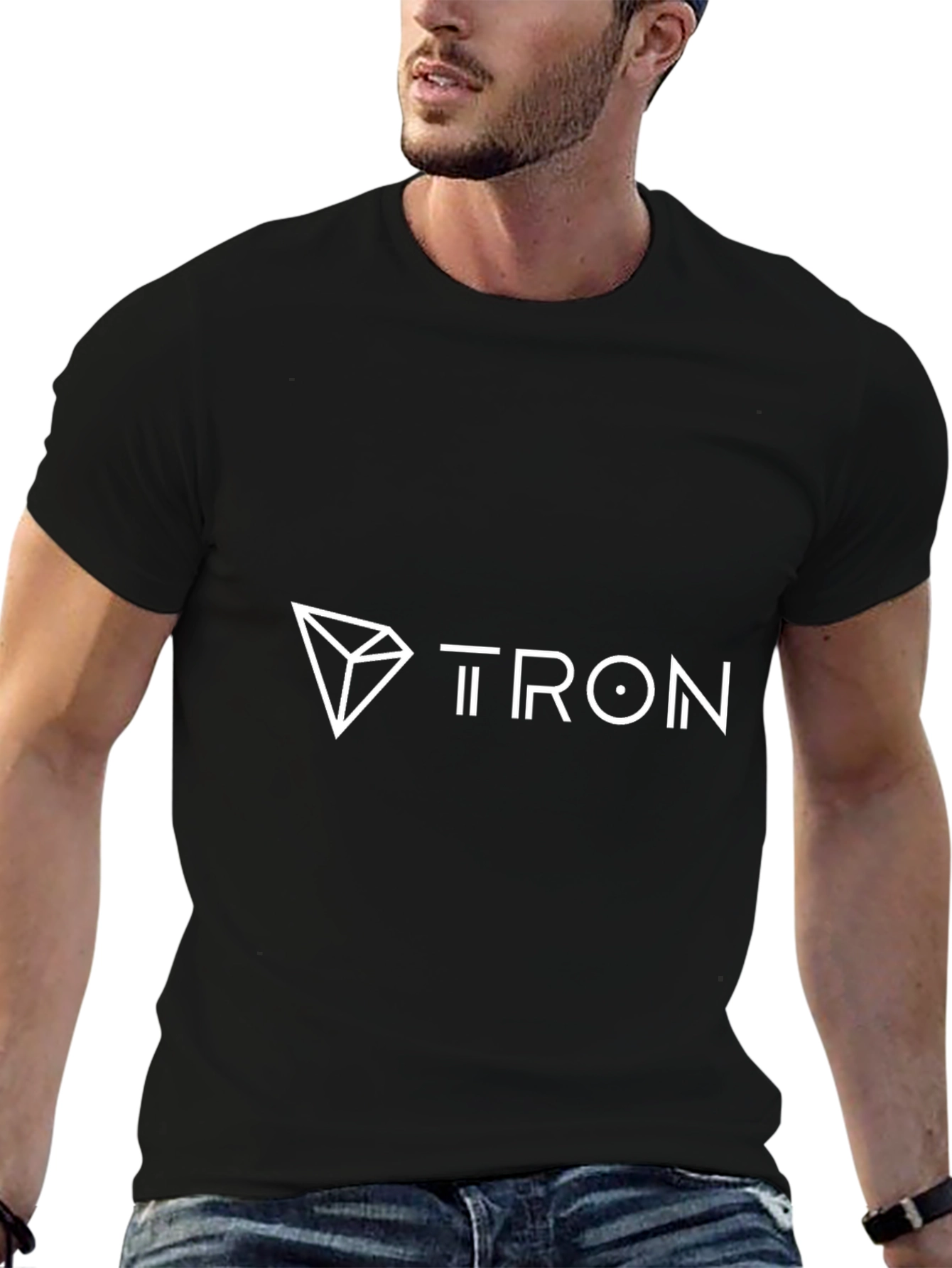 Tron Crypto Black T-Shirt - Modern Geometric Design