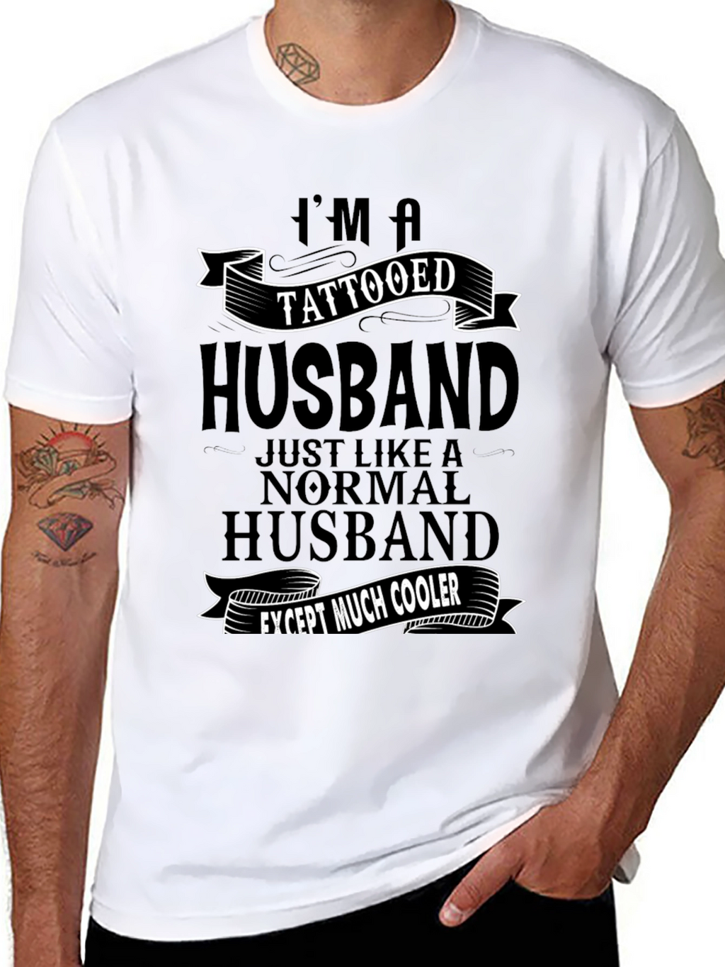 Tattooed Husband Graphic T-Shirt - Cool Husband Tee