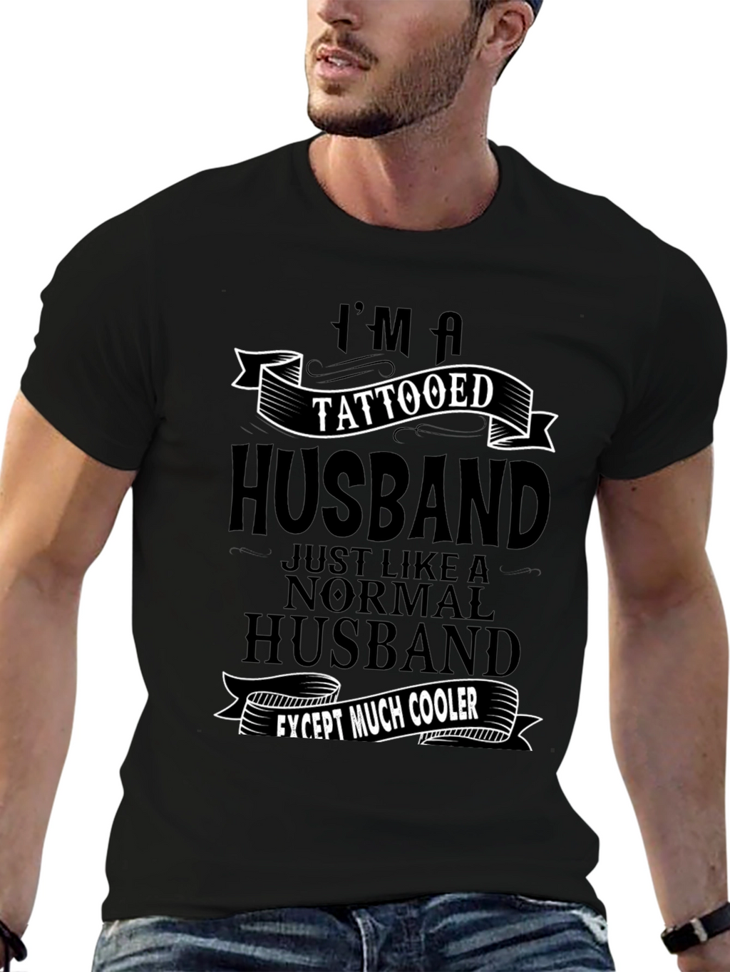 Tattooed Husband Graphic T-Shirt - Cool Husband Tee