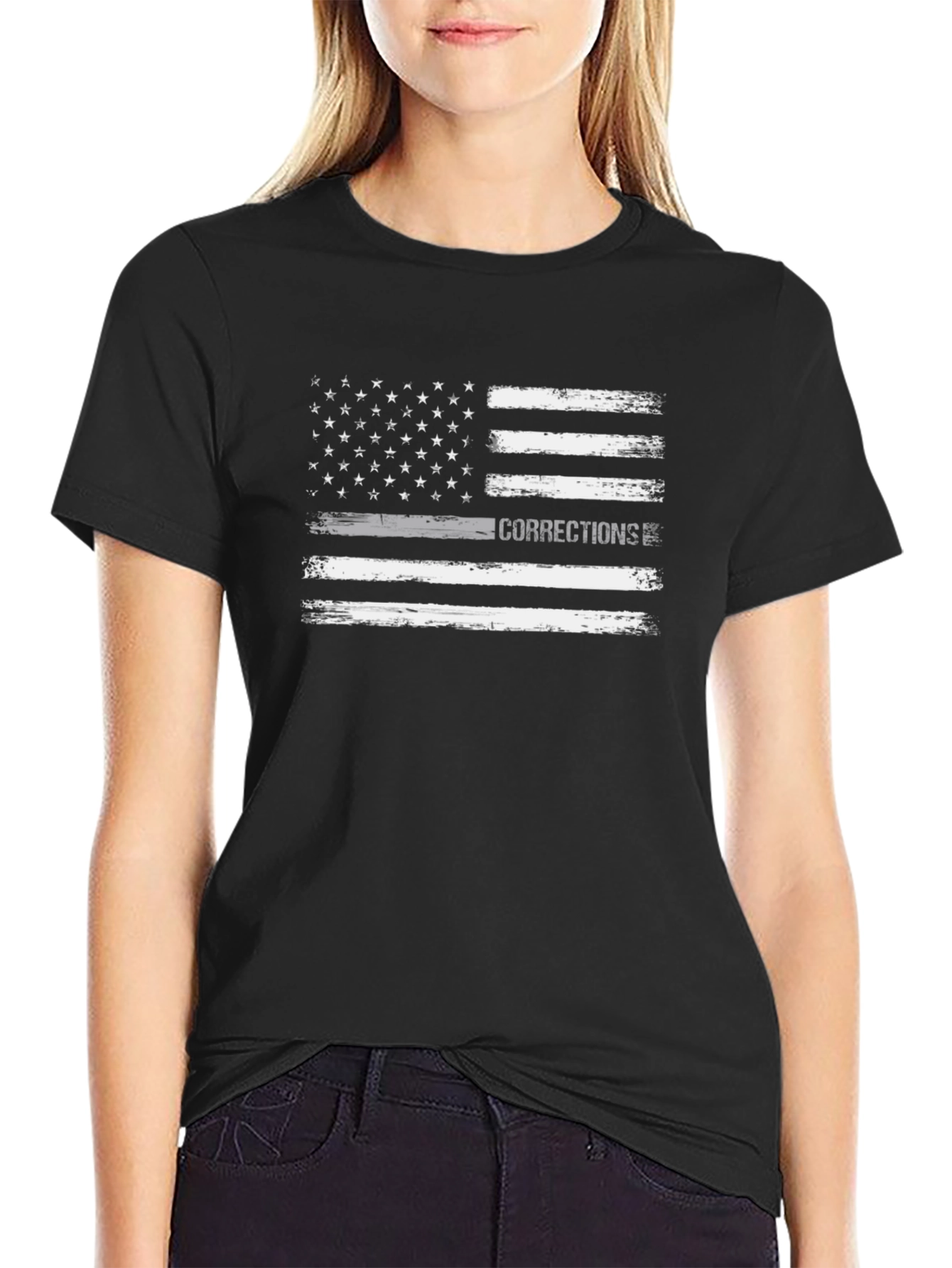 Corrections Thin Gray Line Flag T-Shirt
