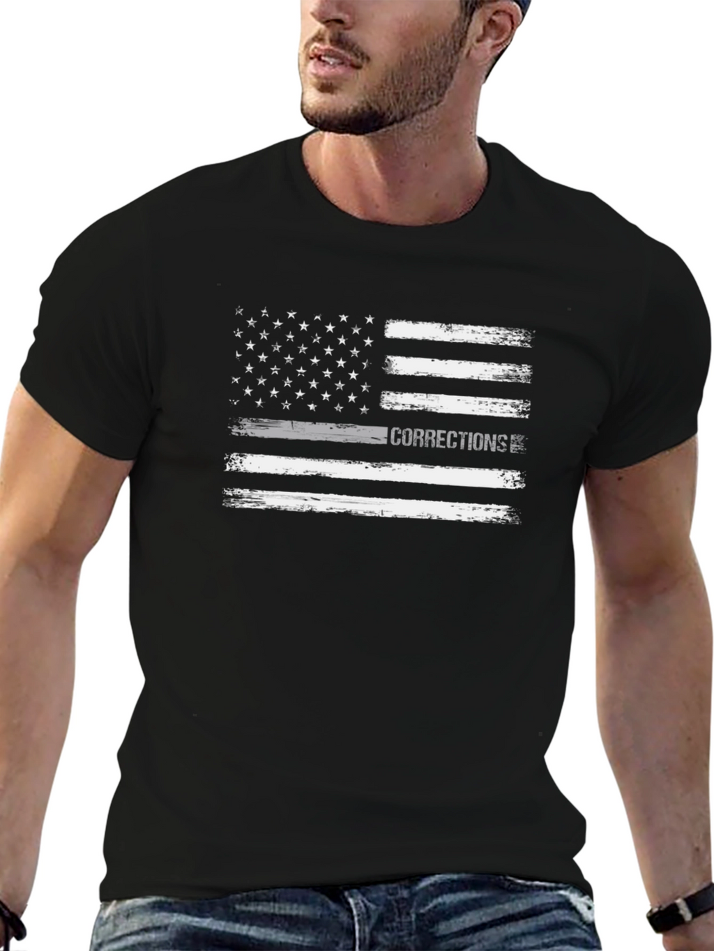 Corrections Thin Gray Line Flag T-Shirt