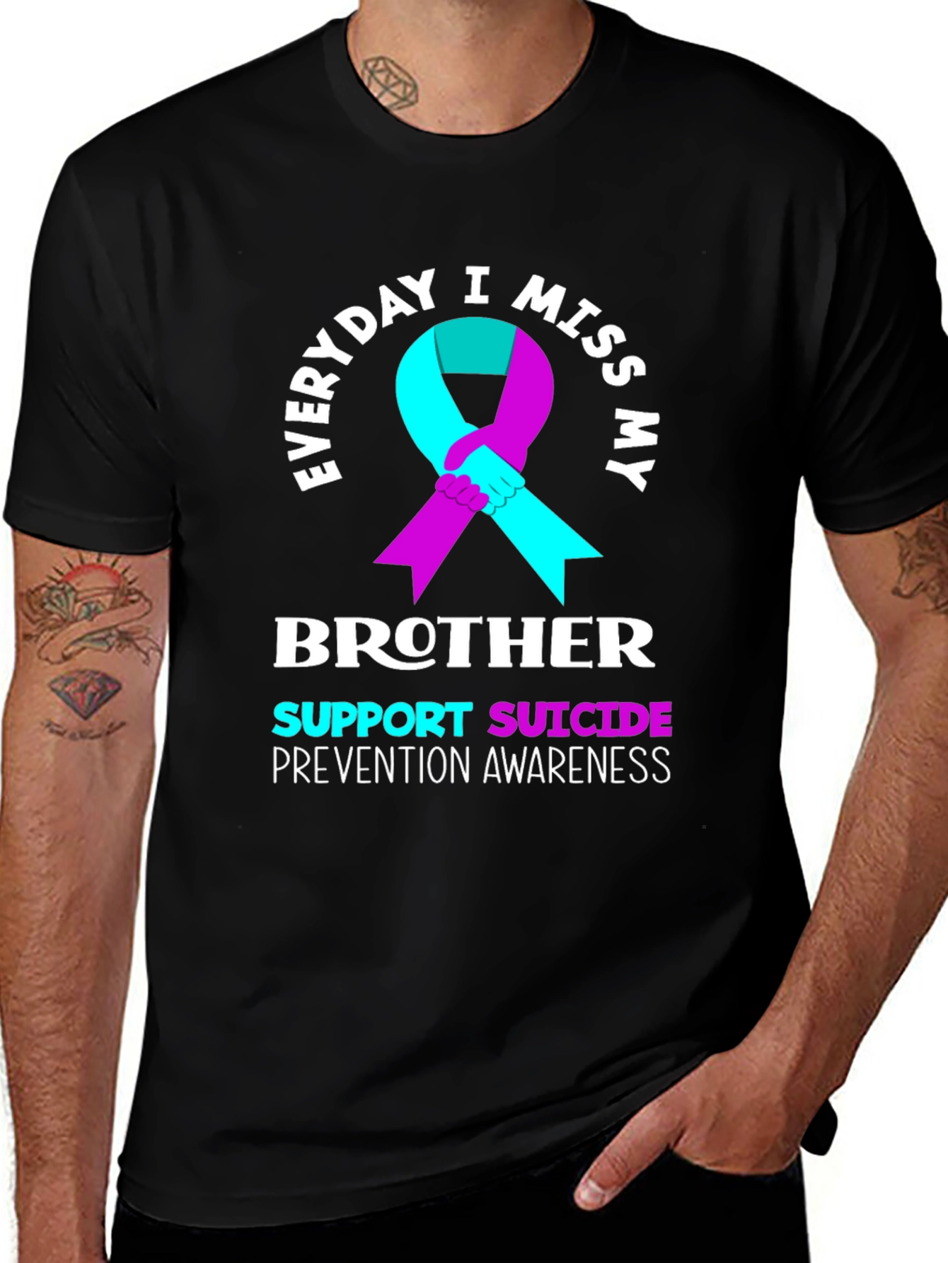 Everyday I Miss My Brother T-Shirt Suicide Prevention Awareness