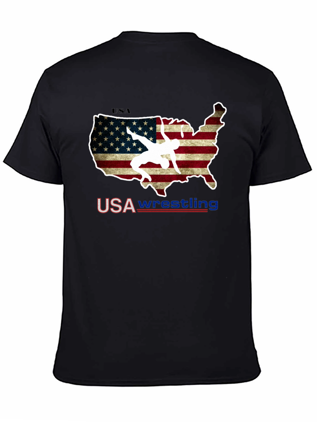 USA Wrestling T-Shirt - Patriotic United States Map