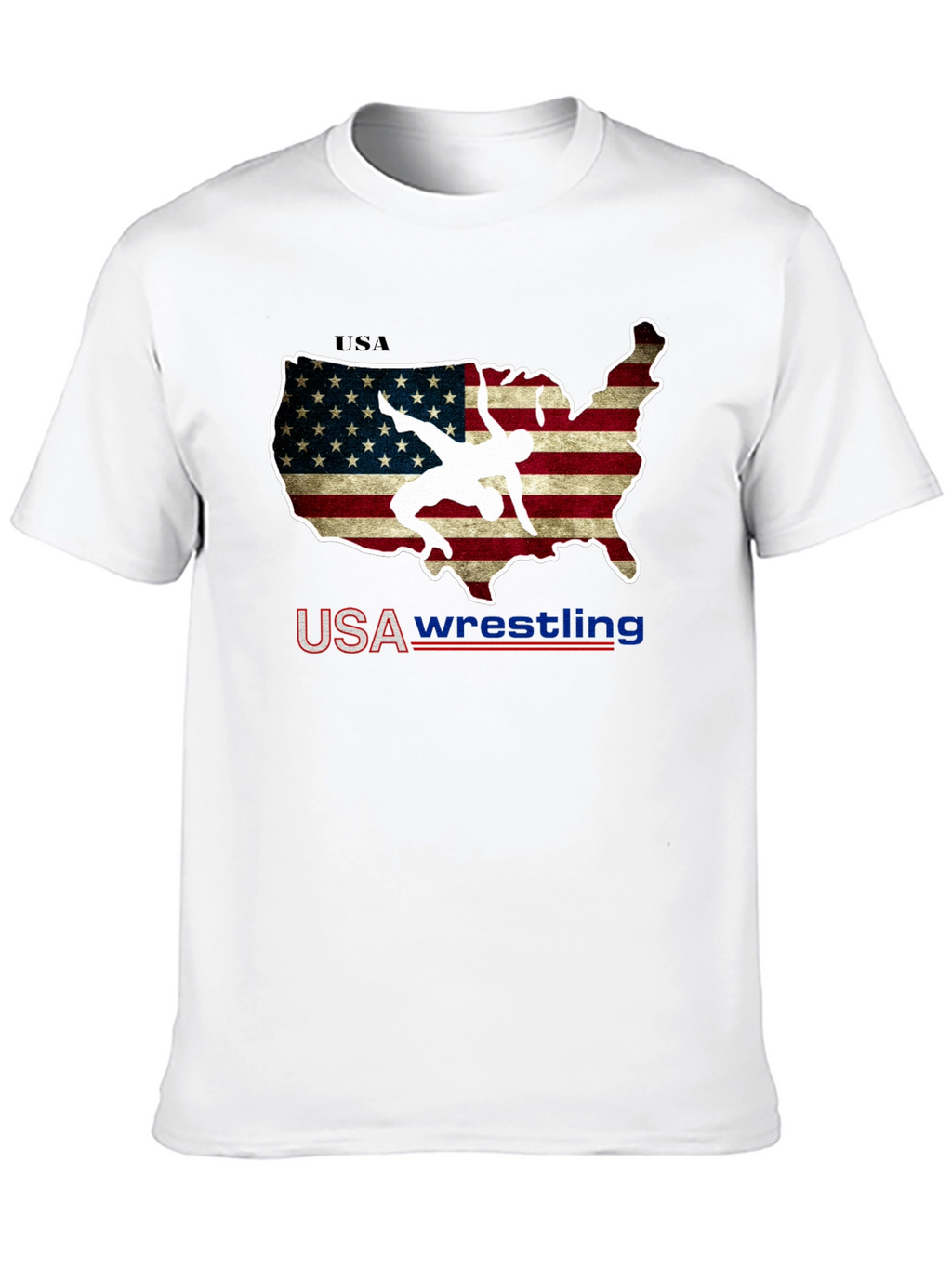 USA Wrestling T-Shirt - Patriotic United States Map