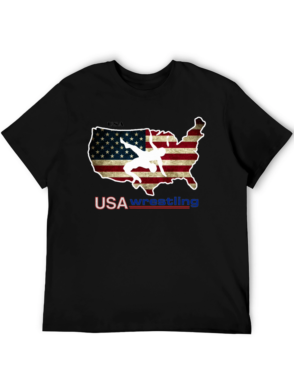 USA Wrestling T-Shirt - Patriotic United States Map