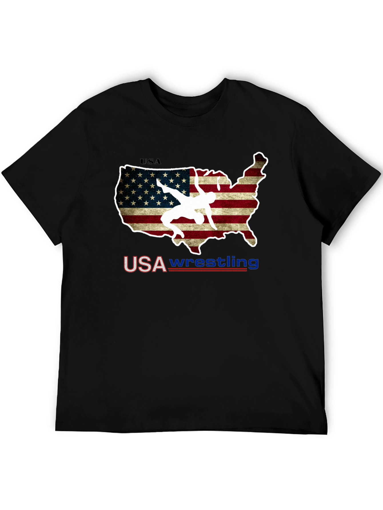 USA Wrestling T-Shirt - Patriotic United States Map