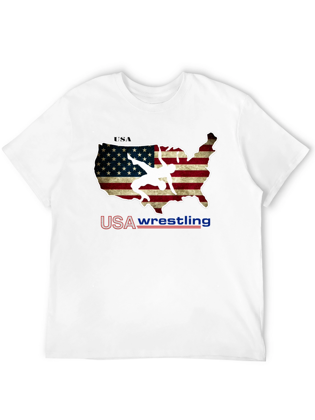 USA Wrestling T-Shirt - Patriotic United States Map