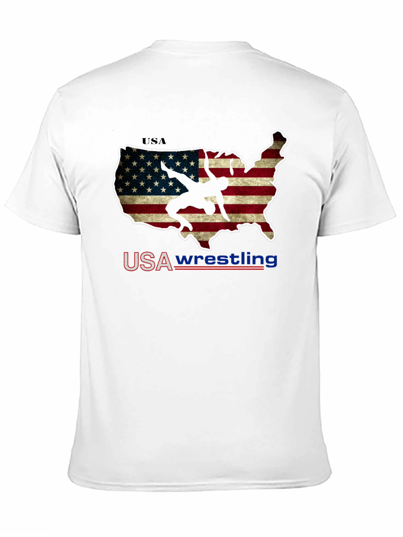 USA Wrestling T-Shirt - Patriotic United States Map