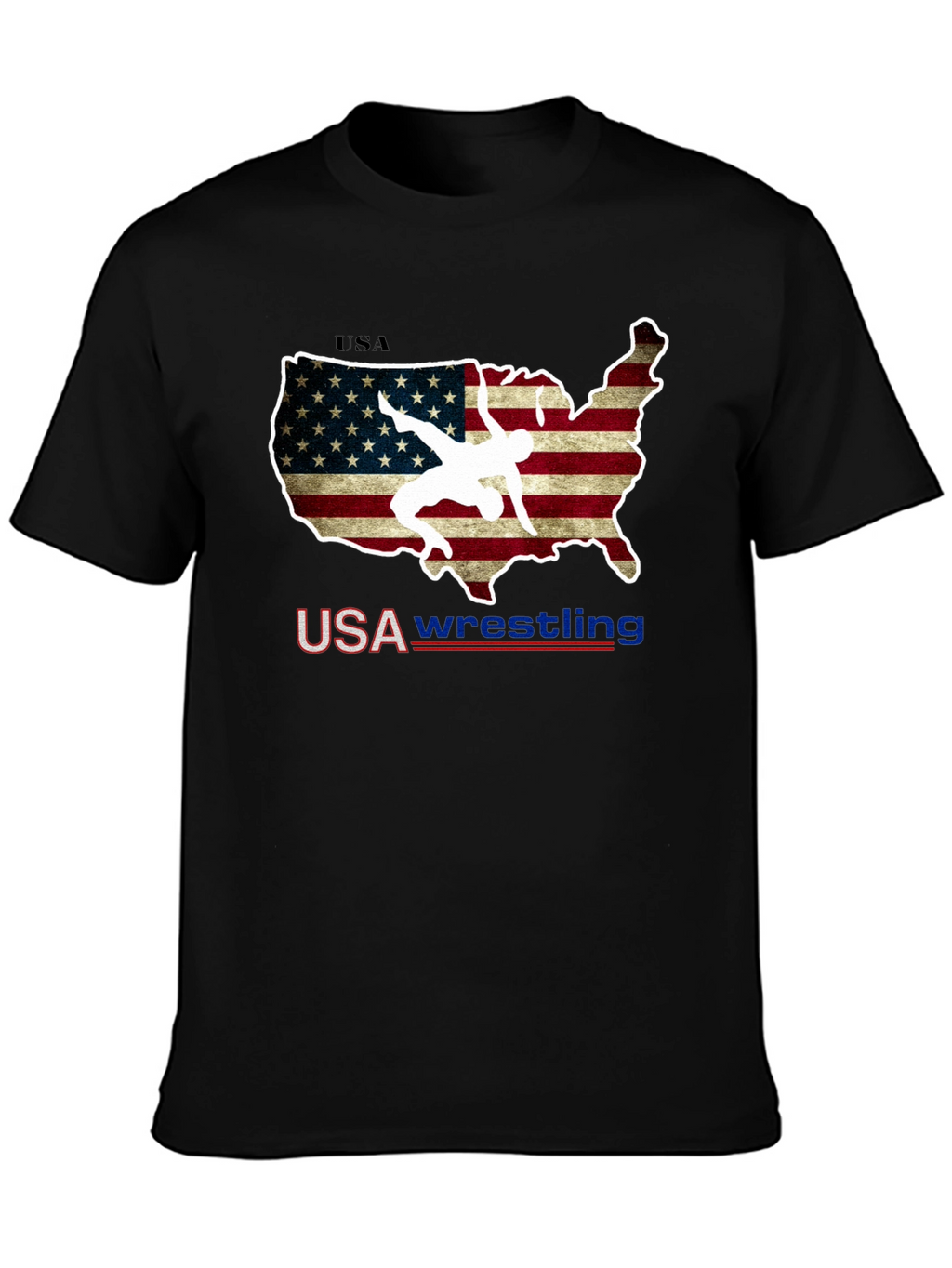 USA Wrestling T-Shirt - Patriotic United States Map
