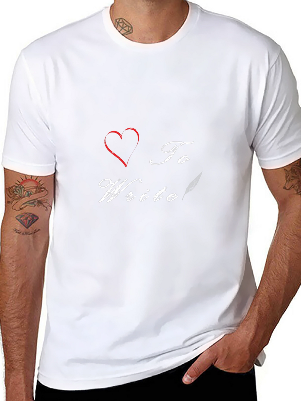 I Heart To Write T-Shirt - Black
