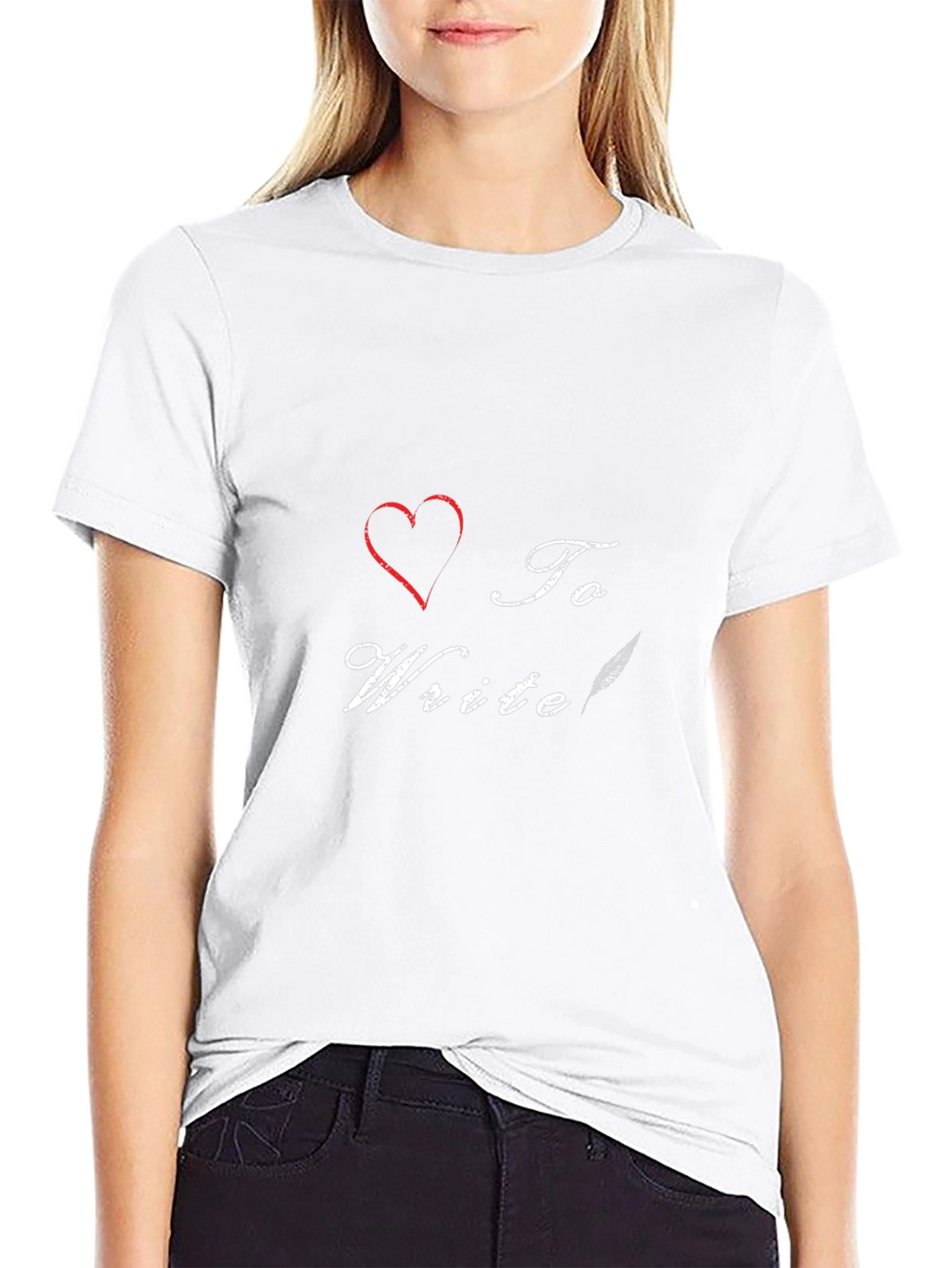 I Heart To Write T-Shirt - Black
