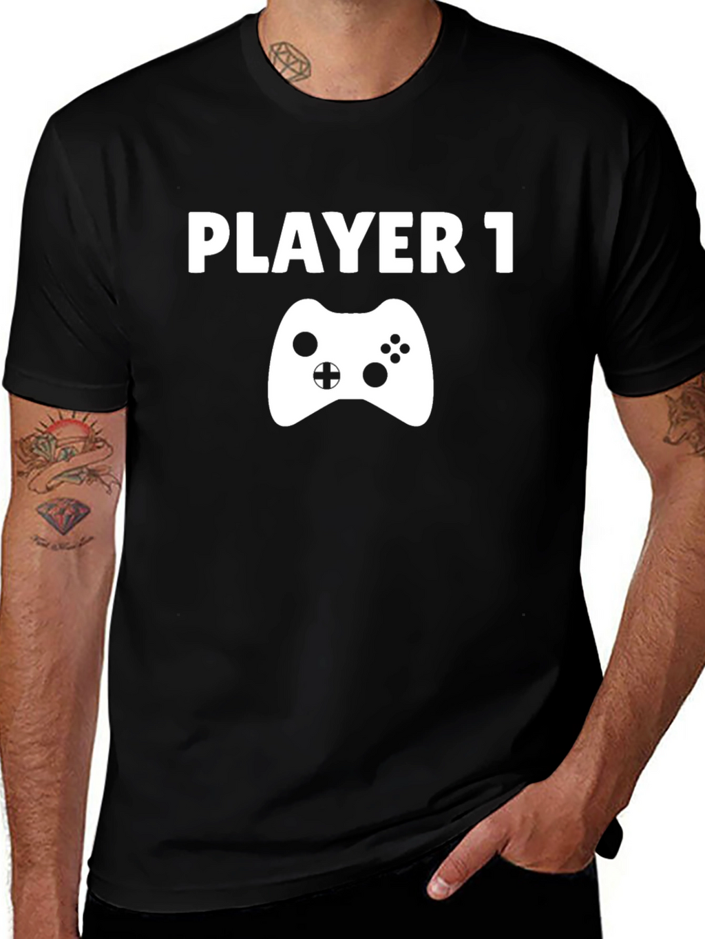 Player 1 Gamer T-Shirt - Black Cotton Tee