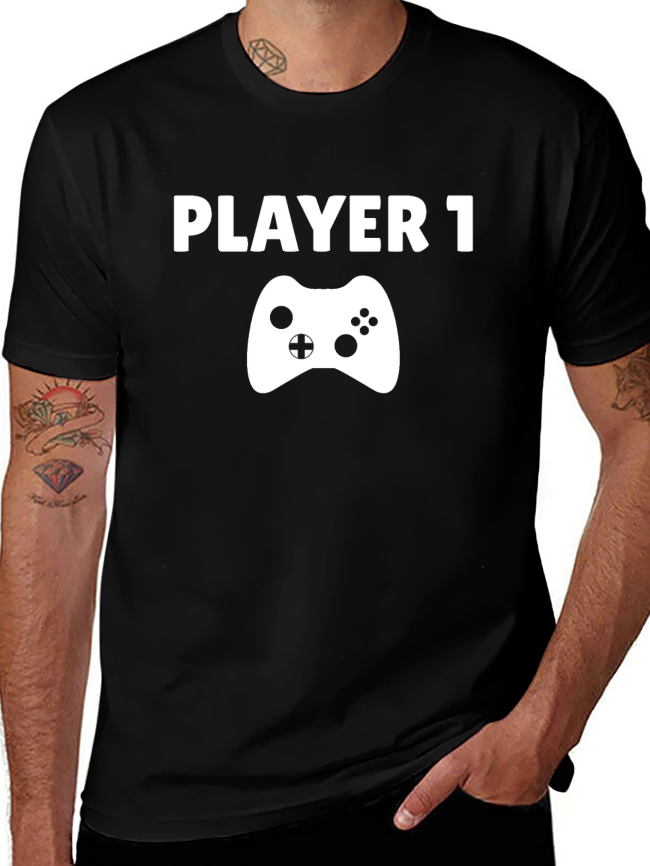 Player 1 Gamer T-Shirt - Black Cotton Tee