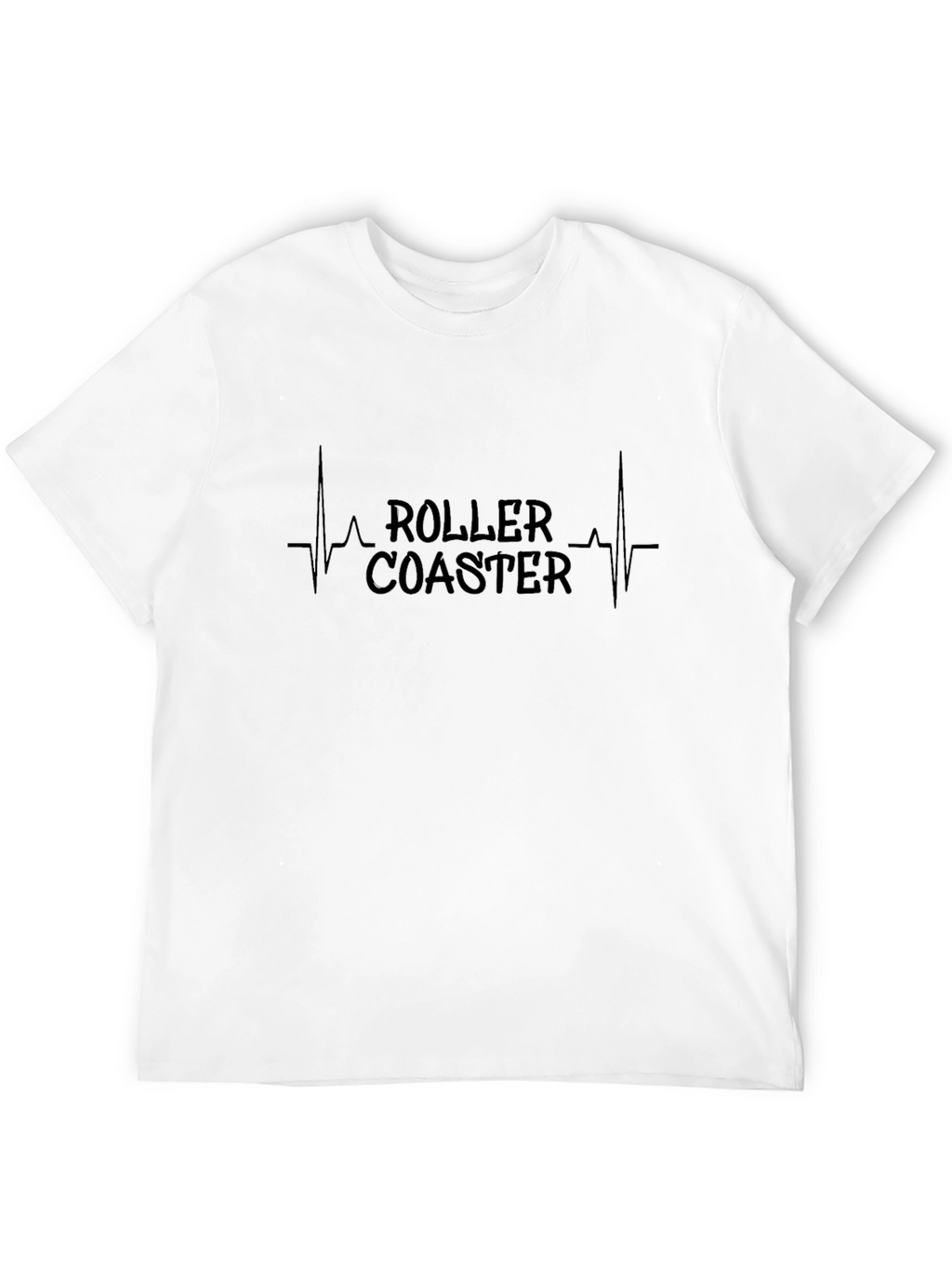 Roller Coaster Heartbeat Graphic Tee - Black