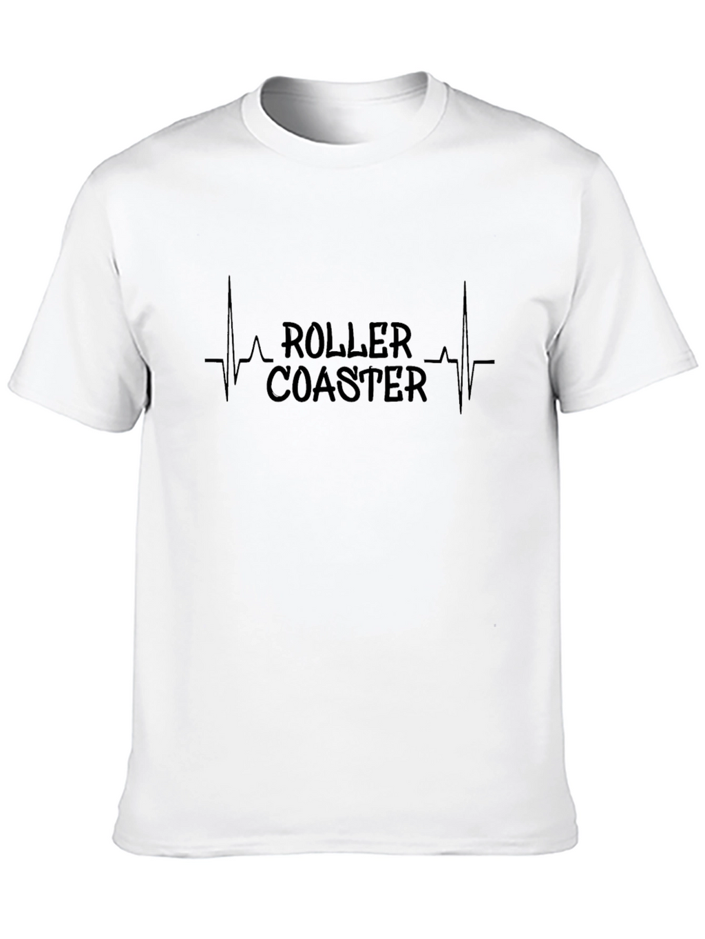 Roller Coaster Heartbeat Graphic Tee - Black