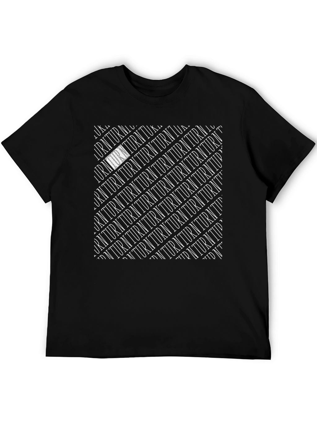 Turn Pattern Black T-Shirt