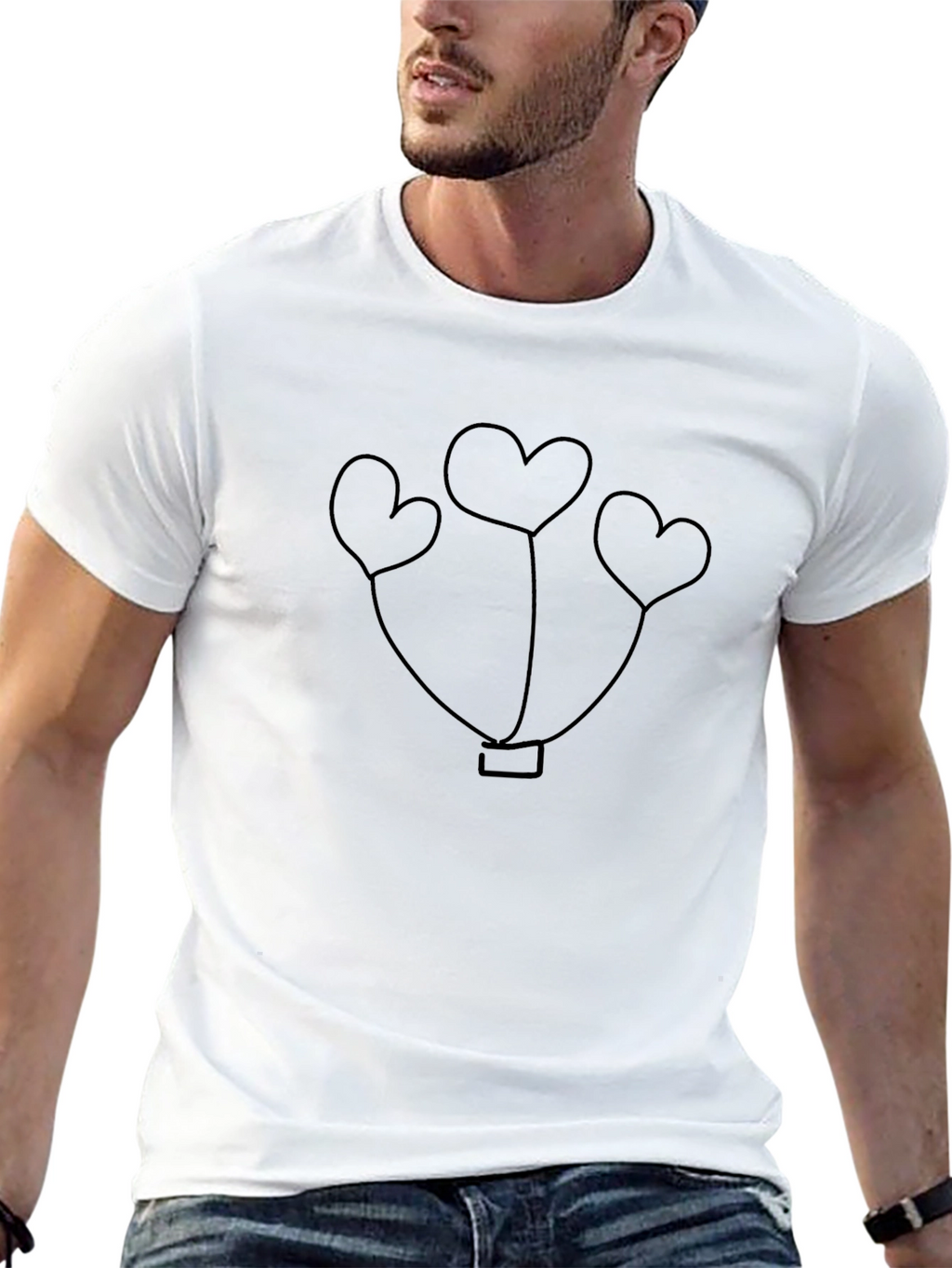 Heart Balloons Graphic Black Tee