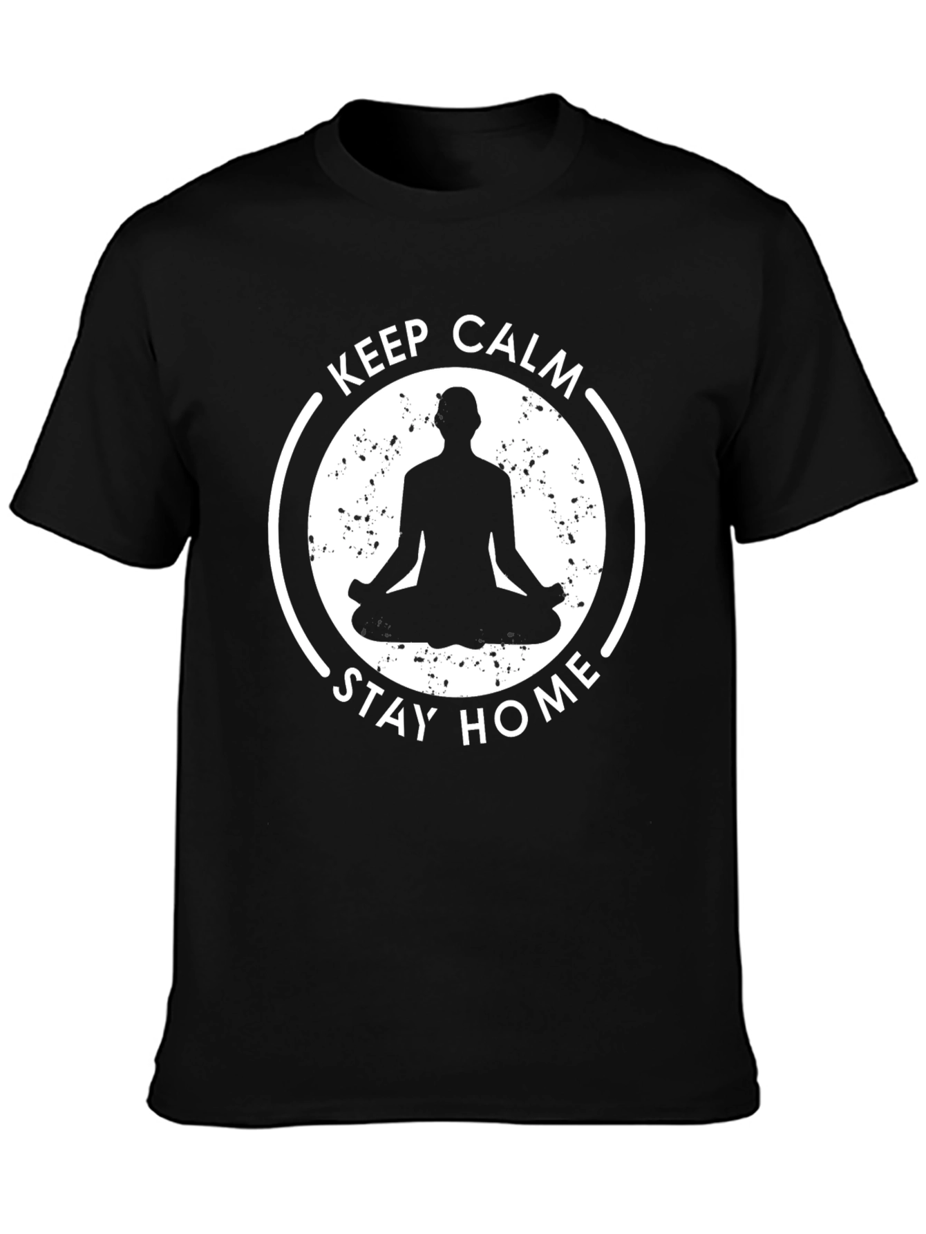 Keep Calm Stay Home Meditation T-Shirt