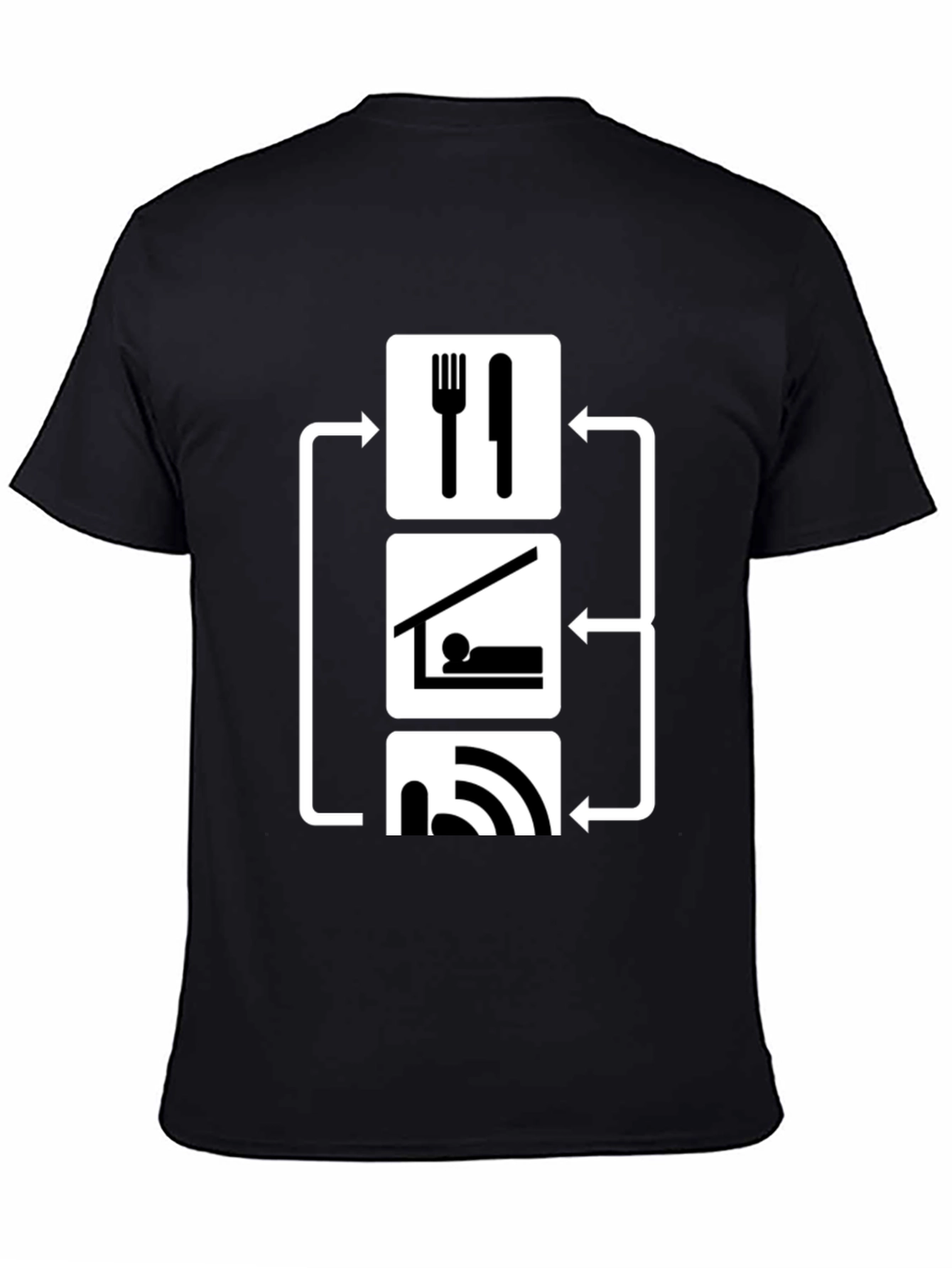 Eat Sleep WiFi T-Shirt - Black Graphic Tee
