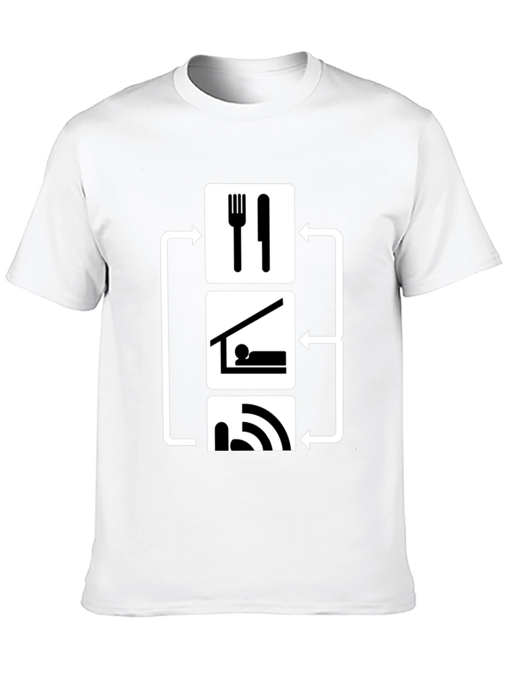 Eat Sleep WiFi T-Shirt - Black Graphic Tee