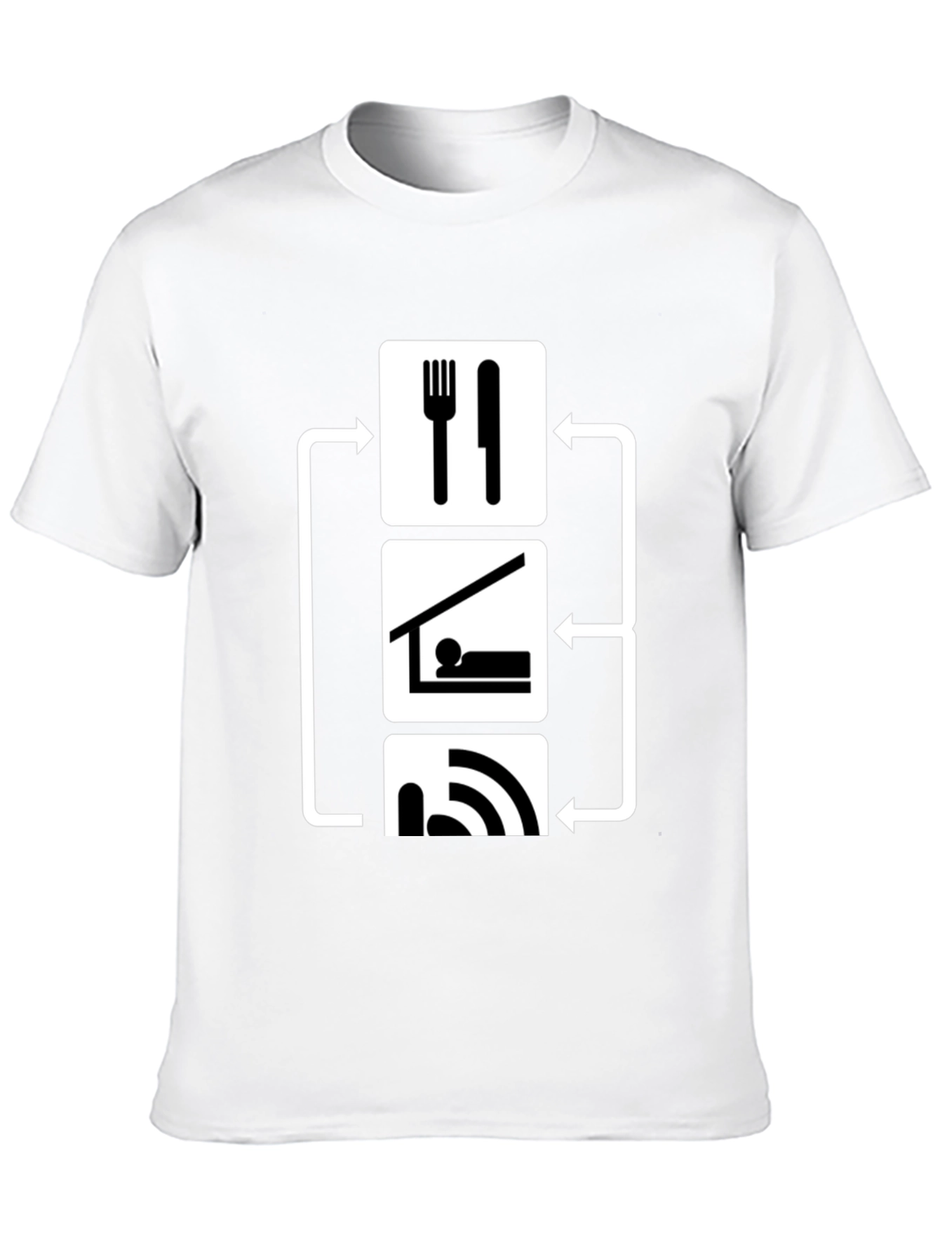 Eat Sleep WiFi T-Shirt - Black Graphic Tee
