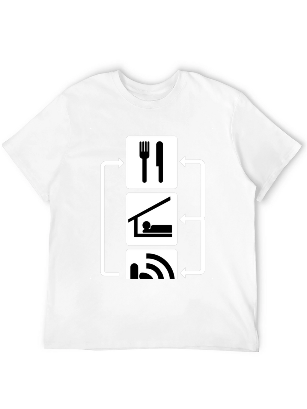 Eat Sleep WiFi T-Shirt - Black Graphic Tee