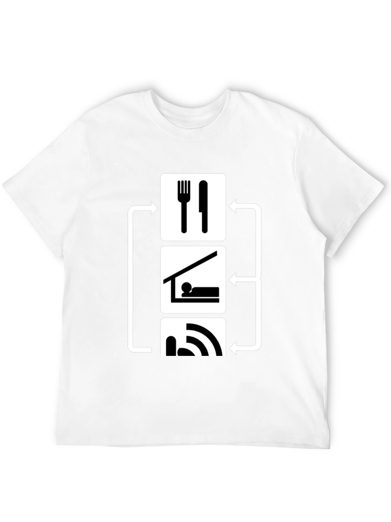 Eat Sleep WiFi T-Shirt - Black Graphic Tee