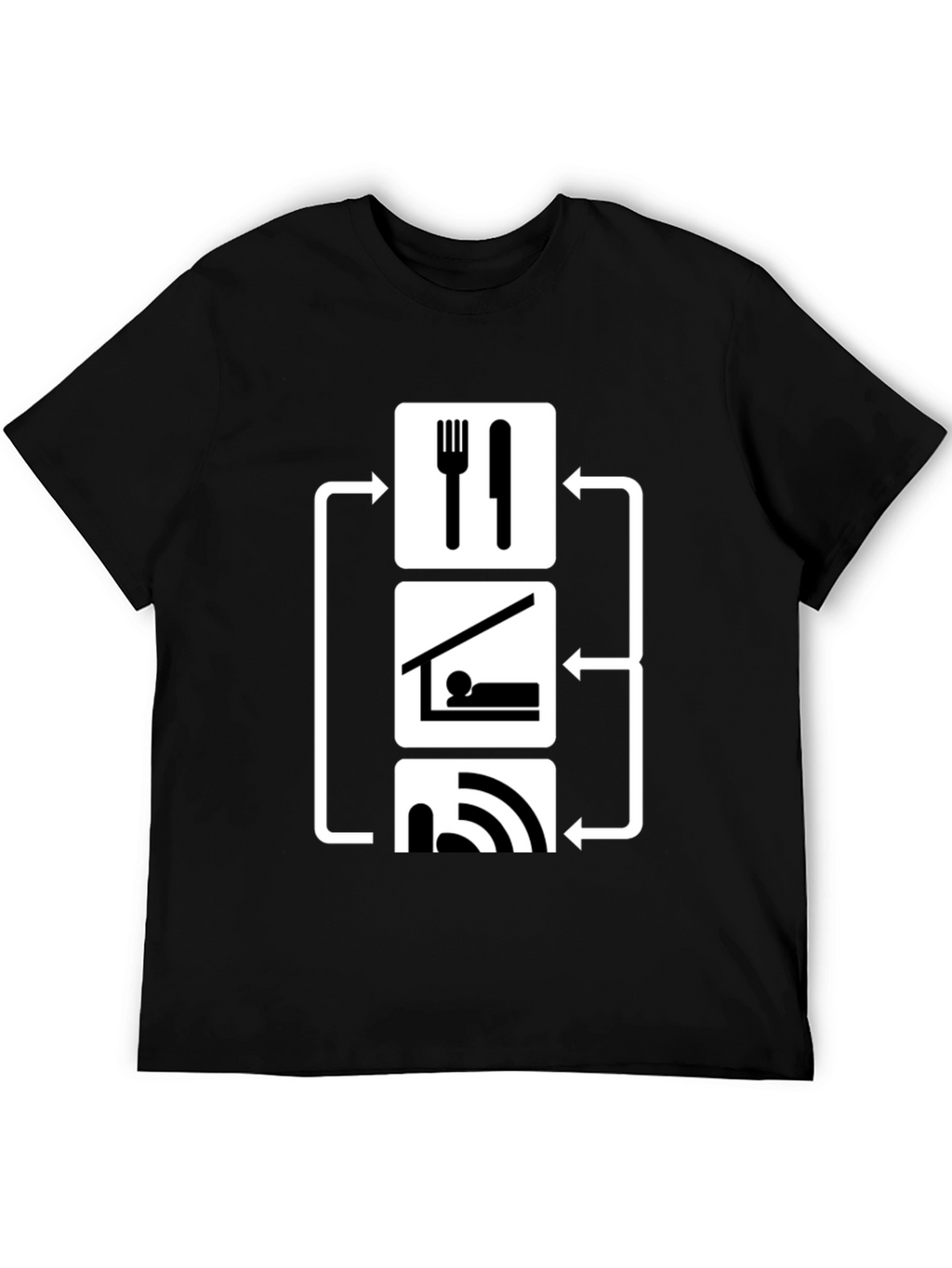Eat Sleep WiFi T-Shirt - Black Graphic Tee