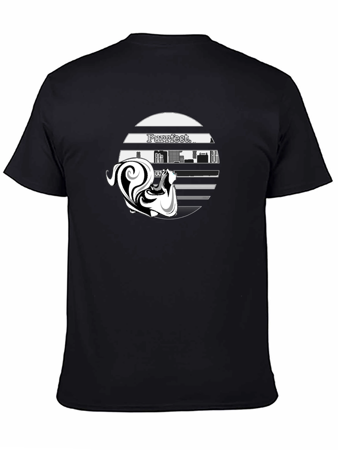 Purrfect Cat Graphic T-Shirt - Stylish Black Cotton Tee