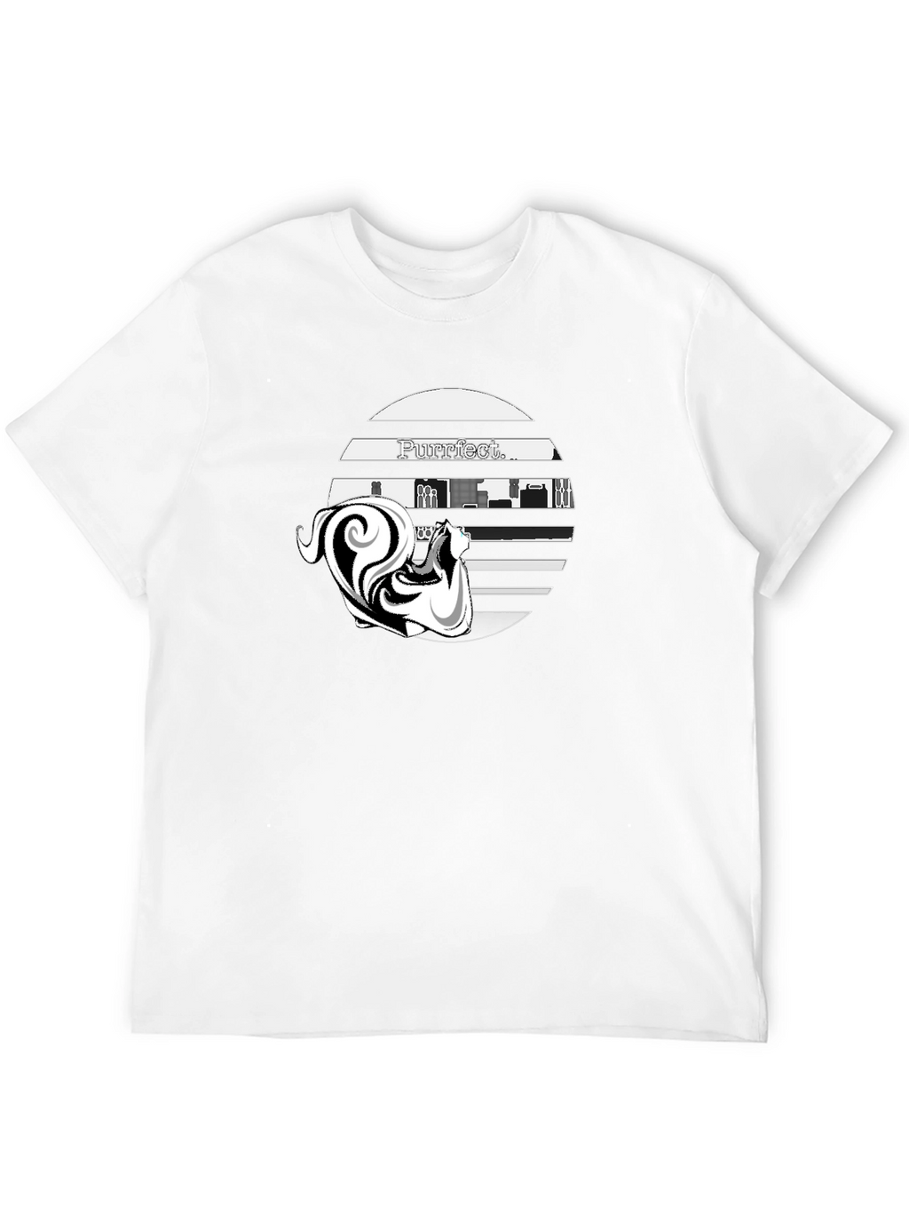 Purrfect Cat Graphic T-Shirt - Stylish Black Cotton Tee