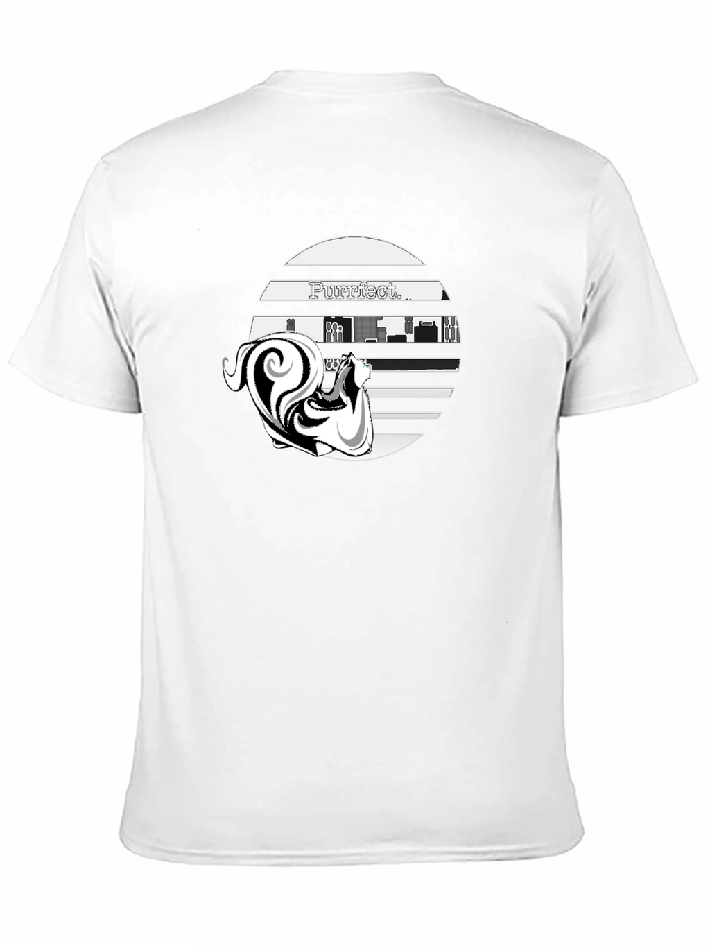 Purrfect Cat Graphic T-Shirt - Stylish Black Cotton Tee