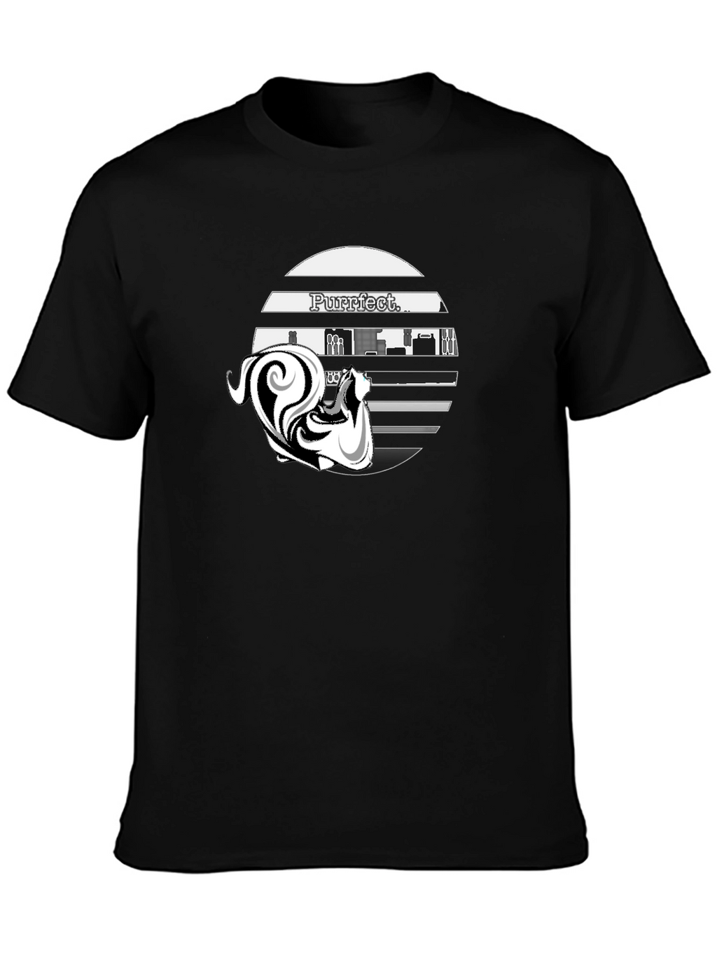 Purrfect Cat Graphic T-Shirt - Stylish Black Cotton Tee