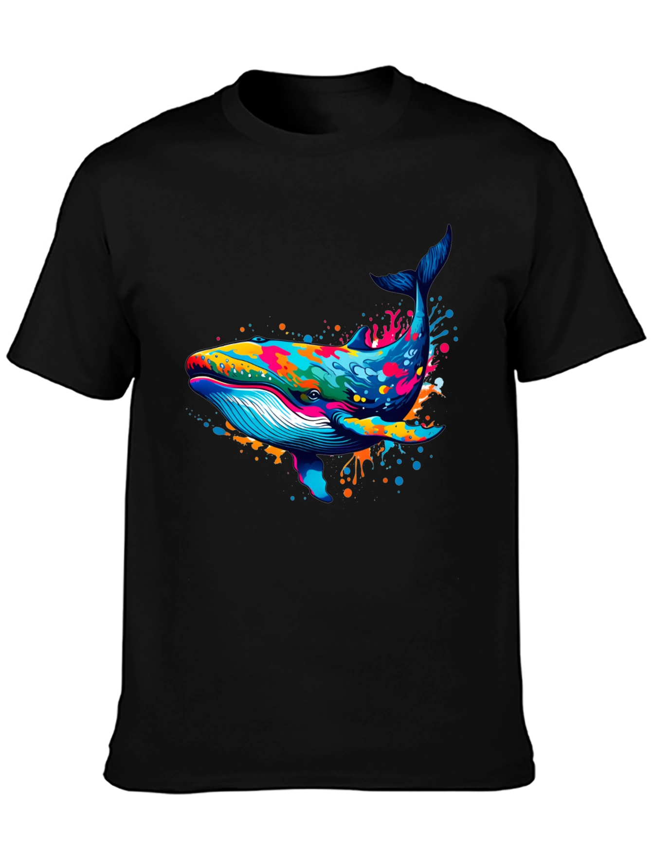 Whale Splash Graphic Tee - Stylish Black T-Shirt